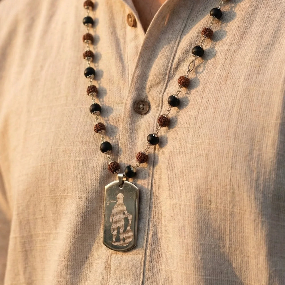 Rudraksha Karungali Hanuman Pendant