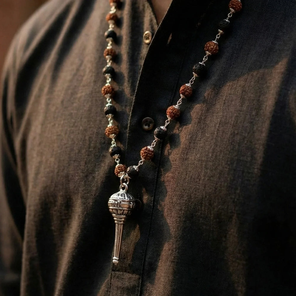 Rudraksha Karungali Hanuman Gadha Mala