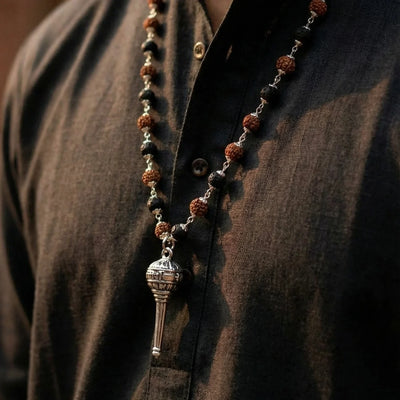 Rudraksha Karungali Hanuman Gadha Mala