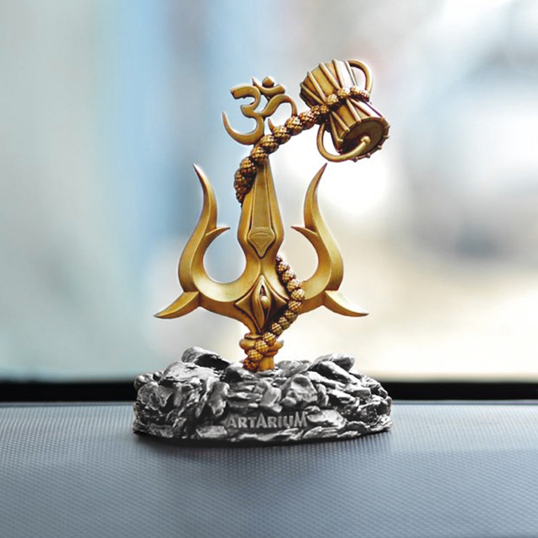 Lord Shiva Trishul With Damru Car Dashboard