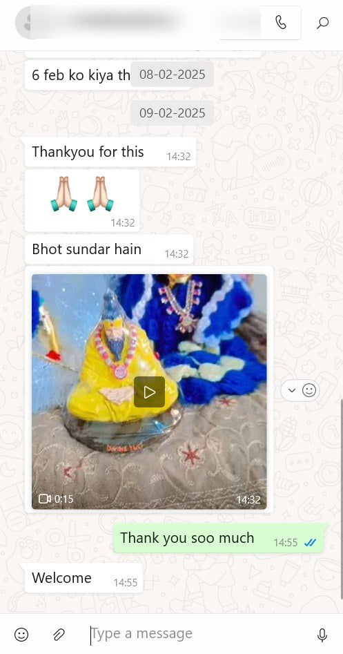 Customer message about their DivineYug order