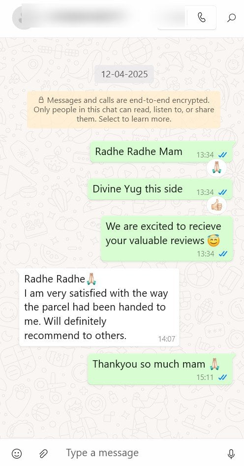 Customer message about their DivineYug order